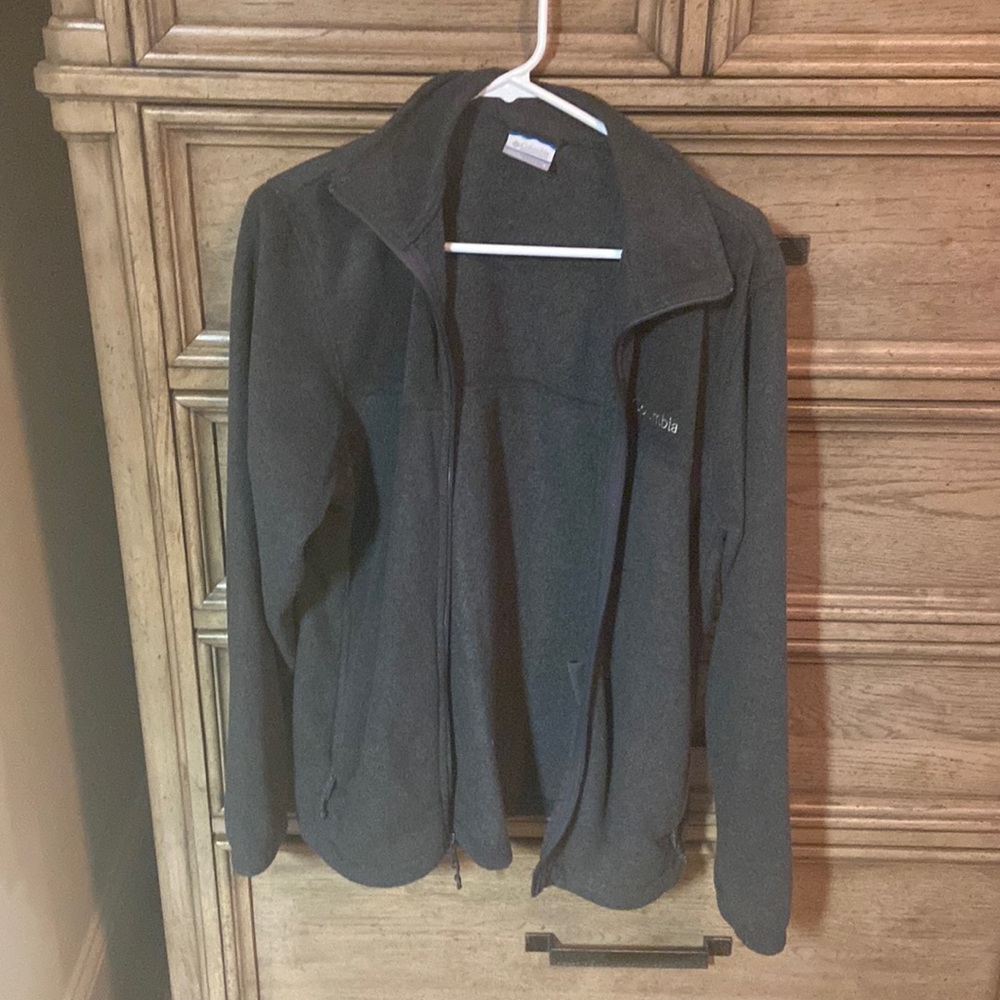 Charcoal gray fleece zip up jacket